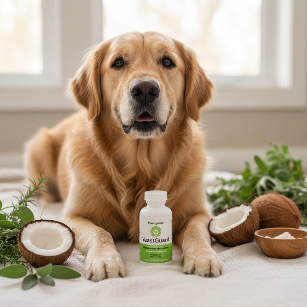 Pawganix YeastGuard — natural dog yeast infection supplement for itchy skin and paw relief, available at PurePupper