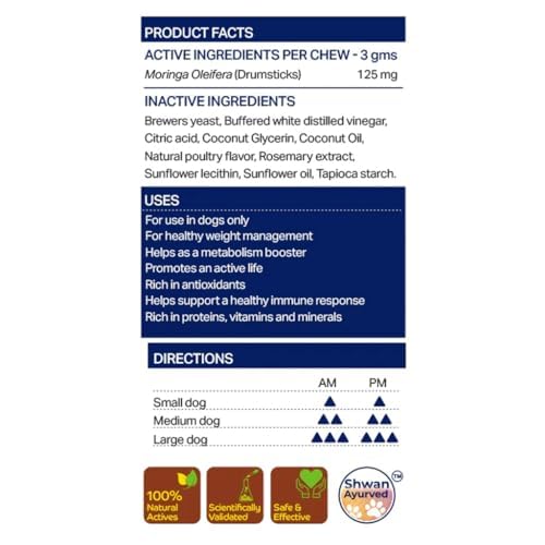 ANILEAN Dog Chews for Healthy Weight Management. Helps as a Metabolism Booster and Support a Healthy Immune Response., Brown