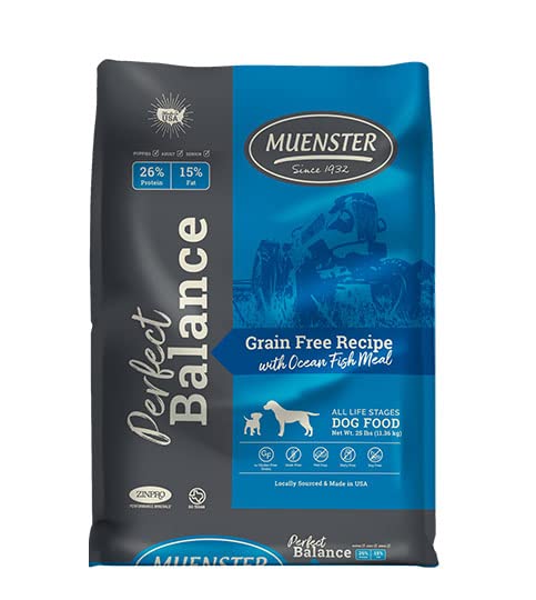 Muenster Perfect Balance Ocean Fish Meal Grain Free Dry Dog Food, 25lb - Gluten-Free, All Life Stages