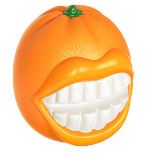 MITOCAPY Orange Squeaky Dog Toys for Moderate Chewers, Interactive Dog Chew Toys to Keep Them Busy, Enrichment Dogs Ball for Medium Large Breed, Pet Essentials, Pet Gifts