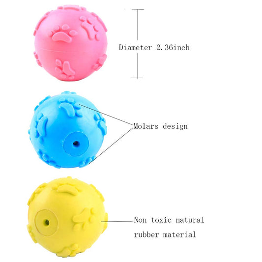 Nlmskzzy Dog Toys ,Dog Balls for Small Medium Large Dogs Squeaky Toy Balls 3 Pcs