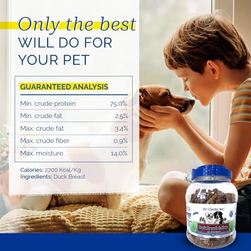 PCI Pet Center, Inc. Duck Breast Cutlets for Dogs - 100% Natural Dog Treats - Premium Quality, Single Ingredient Raw Dehydrated Chews - USA Made - No Additives - Delicious, Healthy Snack - 1lb