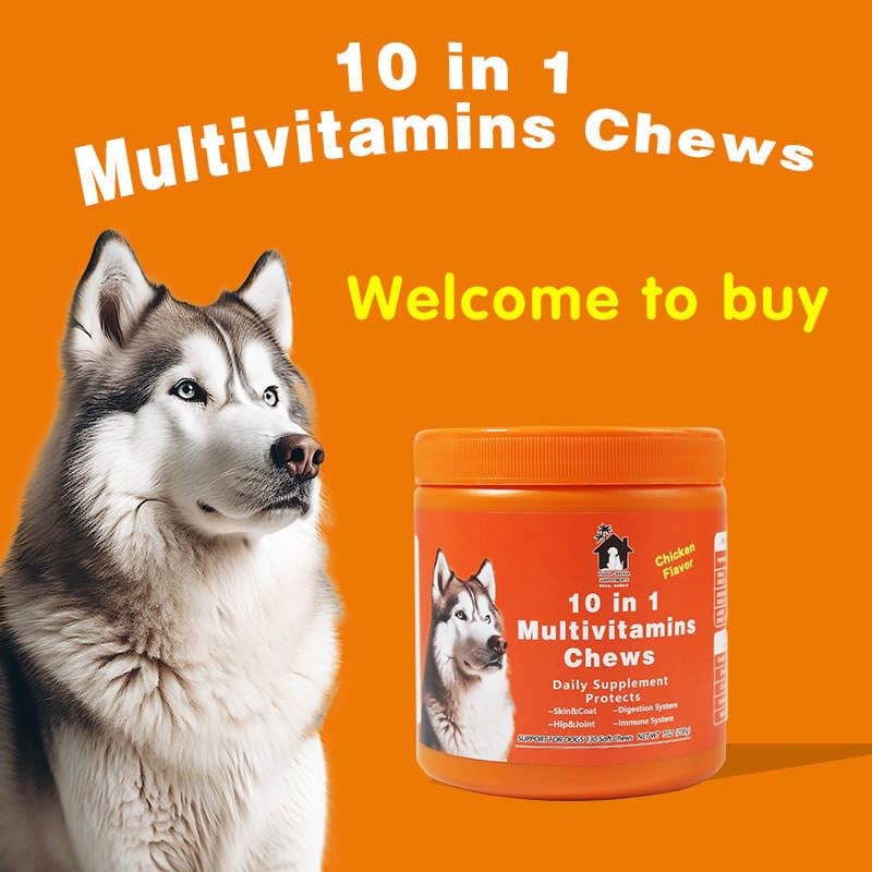 Mana Ohana 10-in-1 Multivitamin Chews for Dogs – Complete Daily Supplement for Skin, Coat, Digestion, Joints, Immunity & Overall Health – 130 Soft Chews, 7 oz – All Breeds