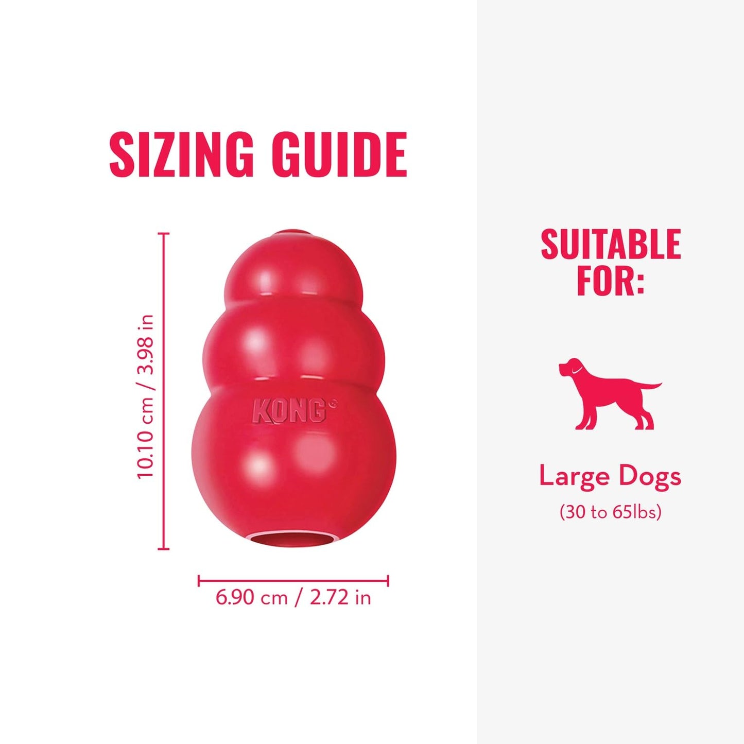 KONG Classic Stuffable Dog Toy - Fetch & Chew Toy for Dogs - Treat-Filling Capabilities & Erratic Bounce for Extended Play Time - Durable Natural Rubber Material - for Large Dogs
