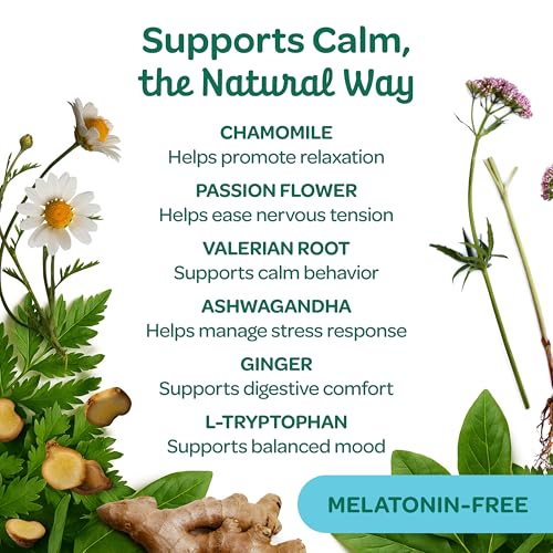 Wholesome Pride Calming Supplement for Dogs - 90 Soft Chews - Natural Anxiety Relief, Separation & Noise Stress Support with Herbal Ingredients, No Melatonin, Non-Drowsy