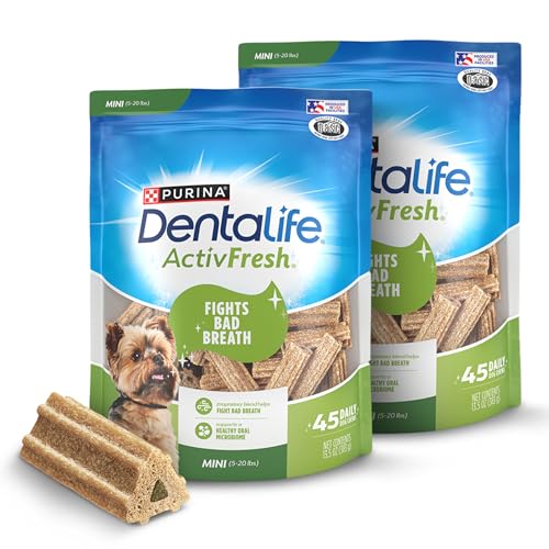 DentaLife ActivFresh Pack of 2 Dog Chews for Small Dogs, Dental Chews to Freshen Breath, Chicken Flavor, 13.5 oz. Each, 45 Each/90 Total - 45 Ct. Pouch