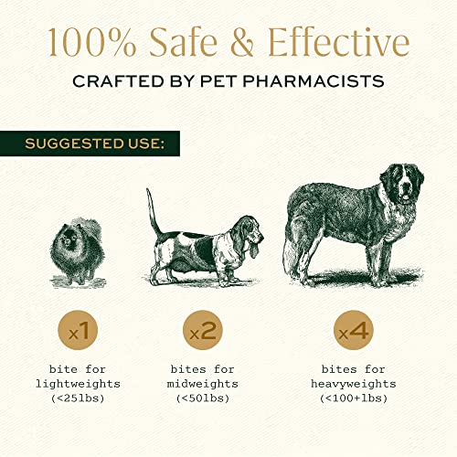 Breedwise Pet Provisions Dog Calming Treats, All Natural Holistic Dog Anxiety Relief Bites, Hickory Bacon Flavor, Stress Reducing, 210g (60 Chews, Hickory Bacon)
