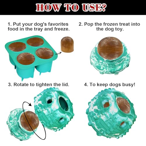 XHX Long-Lasting Interactive Dog Toy to Keep Your Pup Distracted - Safe for Small Dogs 10-25 lbs(Small, Green and White)