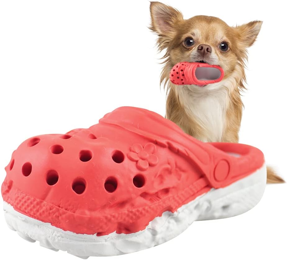 MONDOTOY Dog Chew Toy,Durable Rubber Slipper Toy for Puppy,Dog Tough Toys for Pet Training and Cleaning Teeth,Interactive Puppy Toys Aggressive Chewers Small Meduium Breed (Color)