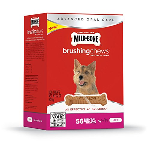 Milk-Bone Brushing Chews Daily Dental Dog Treats, Mini, 56 Count