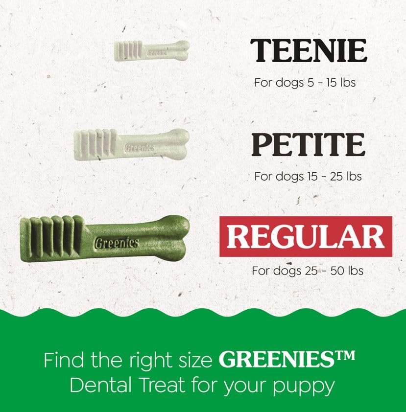 Greenies Puppy Regular Size Dental Dog Treats, 12 oz. Pack (12 Treats)
