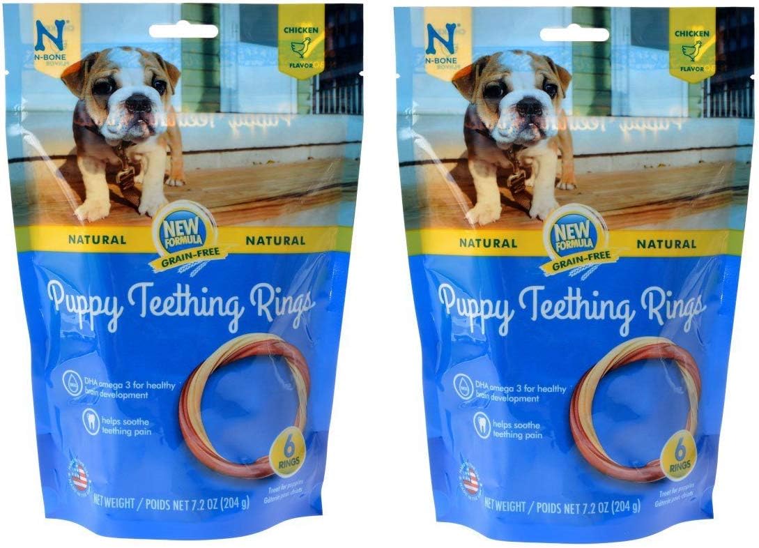 N-Bone Grain Free Puppy Teething Rings - Chicken Flavor 6 Count - Pack of 2