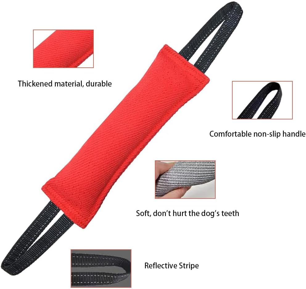 LZDGCC 2 Pack Tug of War Dog Toy, Interactive Dog Toys, Pet Tough Jute Bite Pillow with 2 Handles, Dogs Interactive Toy, Dogs Training Toys for Small and Medium