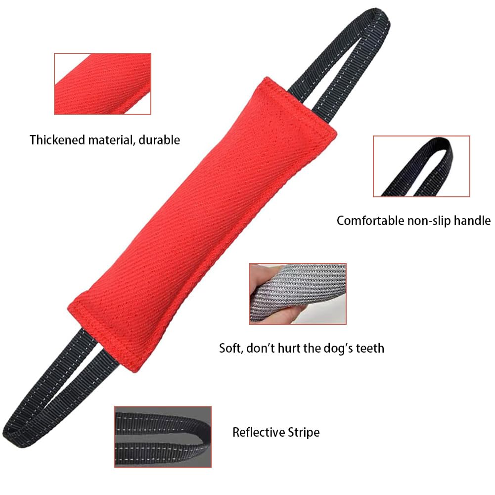 LZDGCC 2 Pack Tug of War Dog Toy, Interactive Dog Toys, Pet Tough Jute Bite Pillow with 2 Handles, Dogs Interactive Toy, Dogs Training Toys for Small and Medium