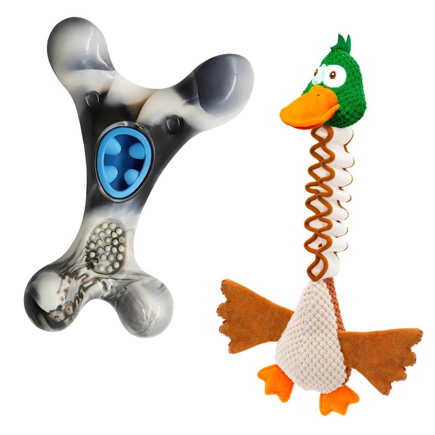 WinTour Tough Dog Toys for Aggressive Chewers, Squeaky Dog Toys, Tug of War Dog Toy, Indestructible Toys to Keep Them Busy, Nylon Durable Interactive Chewers for Medium & Large Breeds