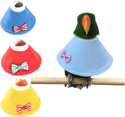 MANON ROSA Bird Collars for Feather Plucking - Soft Adjustable Neck Protector to Stop Biting, Breathable Cone for Small Breed Cockatiels Conures Lovebirds Eclectus Green Cheek Parakeets