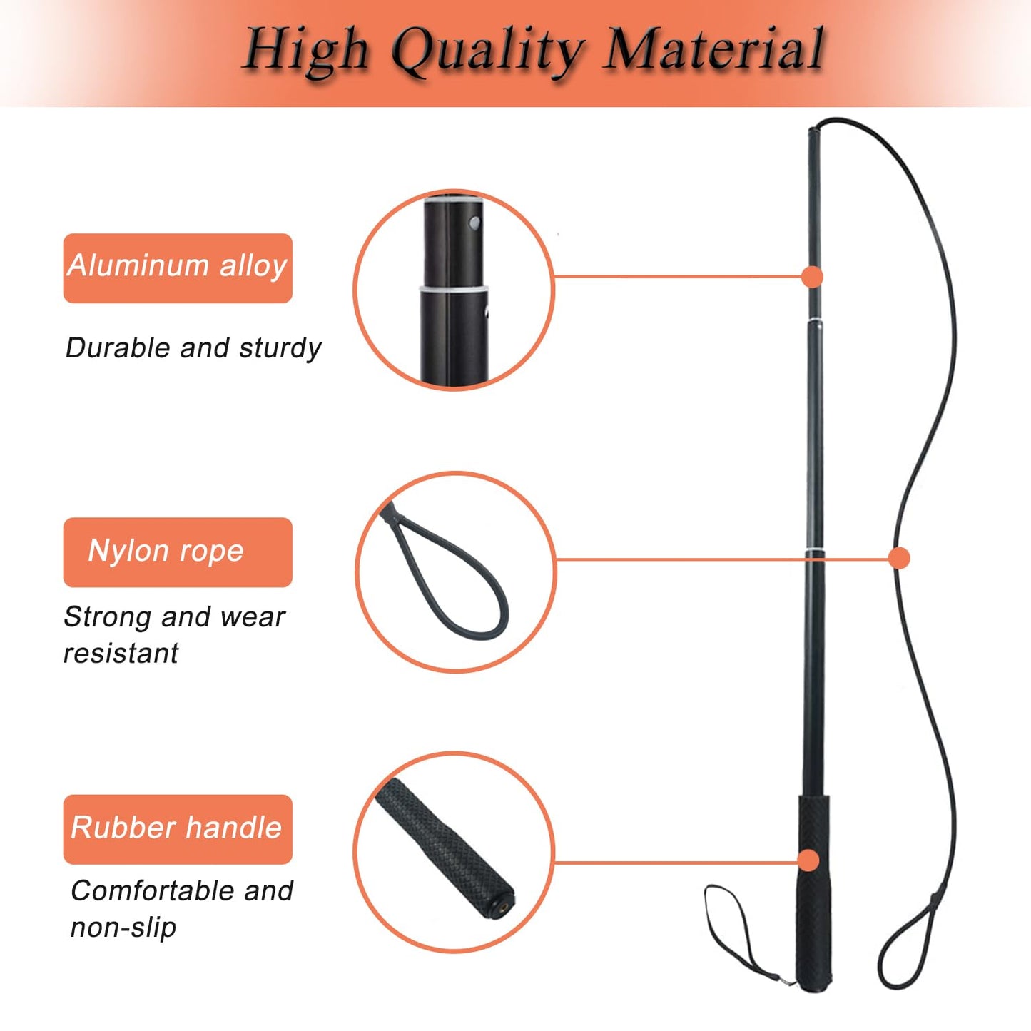 SYOOY Flirt Pole for Dogs, Interactive Dog Toys for Dog Chase and Tug of War, Dog Teaser Wand with 3 Fleece Rope Chew Toy, Pet Flirt Stick Pole for Small Medium Large Dogs Training Exercise