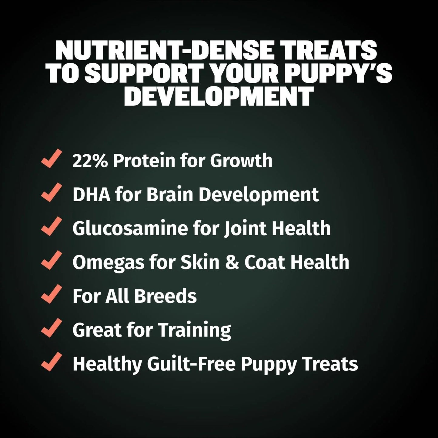 Bully Max Puppy Training Treats - Soft Chews Dog Food Supplements & Vitamins for Brain, Skin & Coat Health - Glucosamine & Chondroitin for Joint Support – Multivitamin Food Topper for Puppies - 2 Bags