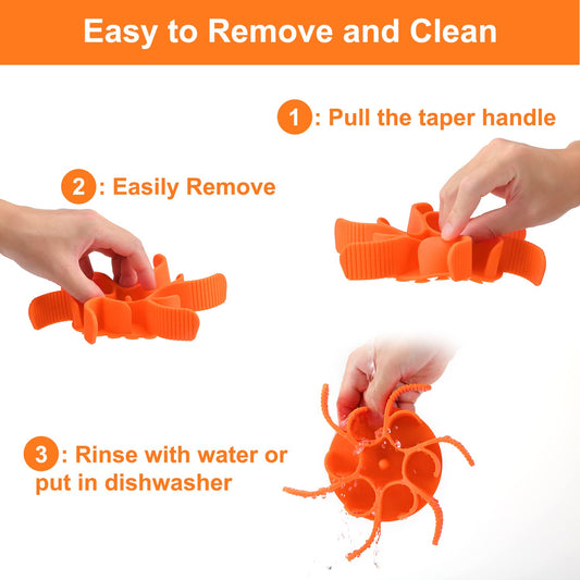 Anipaw Dog Slow Feeder Bowls Silicone Spiral Pet Food Feeder Insert to Slow Down Eating for Large Medium Small Breed Dogs Perfect with Stainless Steel Glass Ceramic Pet Bowls (Orange)