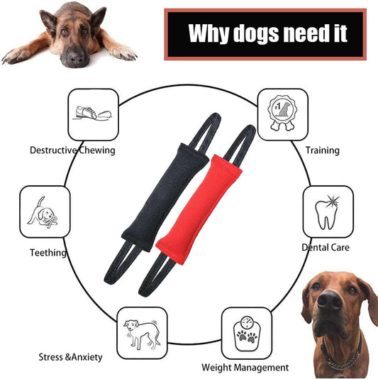 LZDGCC 2 Pack Tug of War Dog Toy, Interactive Dog Toys, Pet Tough Jute Bite Pillow with 2 Handles, Dogs Interactive Toy, Dogs Training Toys for Small and Medium