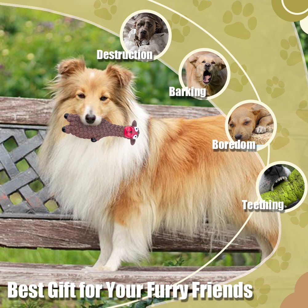 MIIXUER Clearance 3 Pack Squeaky Dog Toys, Animal Interactive Dog Toys, Squeaky Toys for Small to Large Breed - Cow, Sheep, Duck