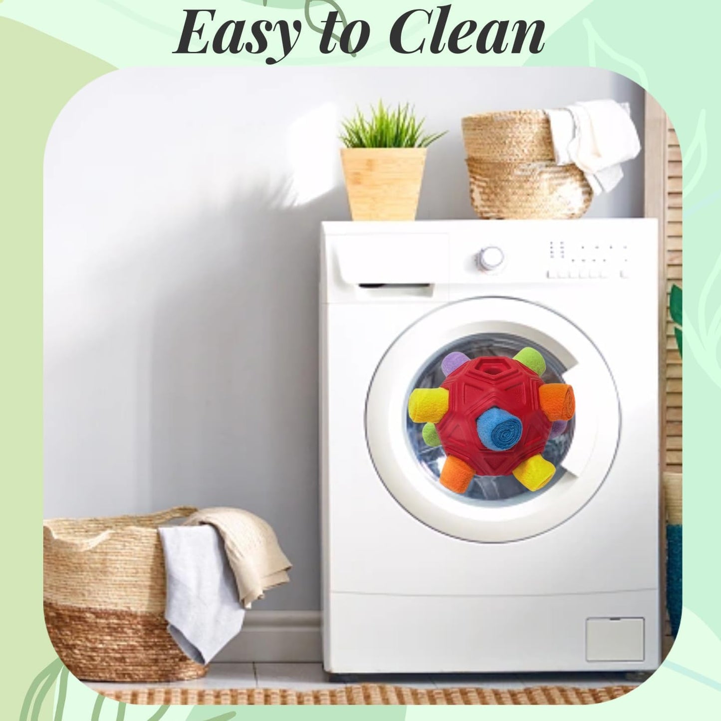 CIIVURR Snuffle Ball for Dog Toys Unbreakable Upgrade Ball Interactive Toy Foraging Snuffle Mat Puppy Treat Dispenser Slow Feeder Dog Puzzle Toys for Small, Medium, Large Pets (Red Rainbow)