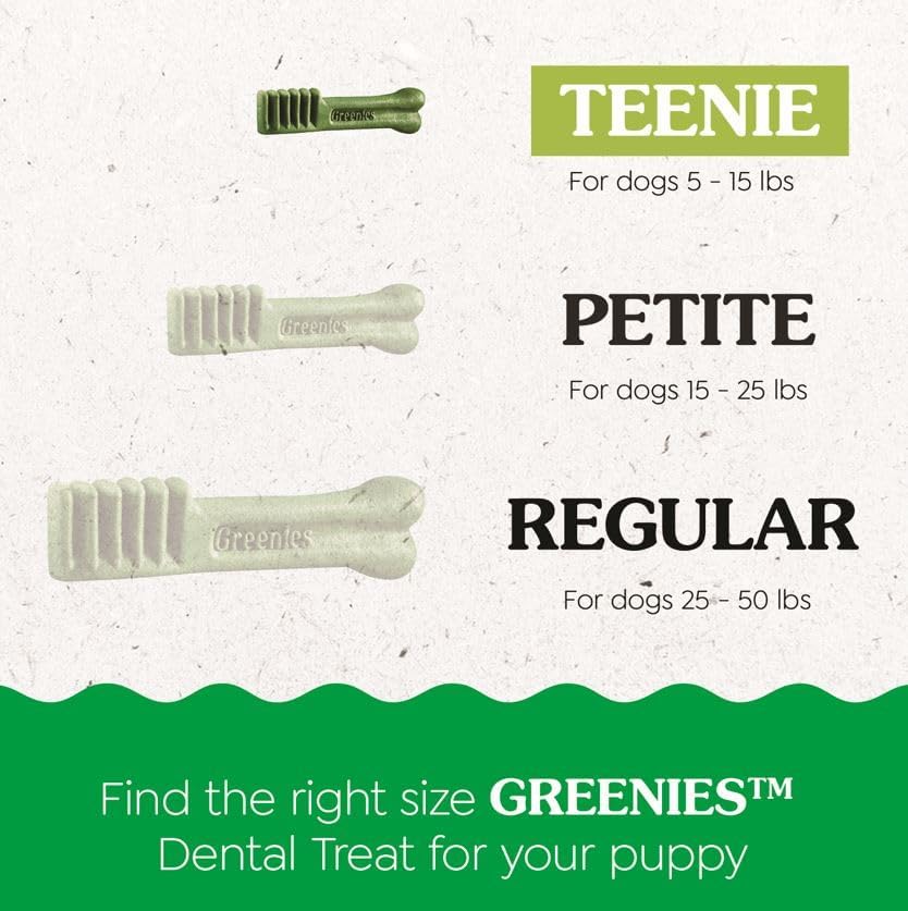 Greenies Puppy Teenie Size Dental Dog Treats, 6 oz. Pack (22 Treats)