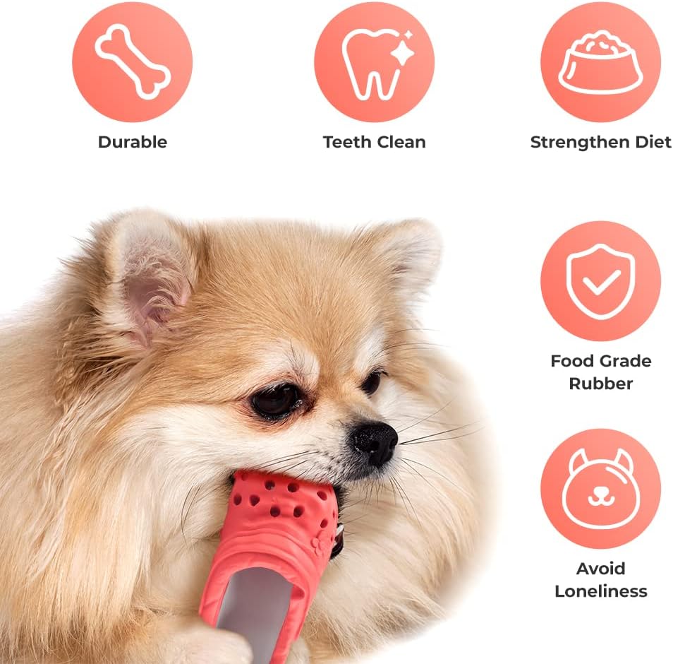 MONDOTOY Dog Chew Toy,Durable Rubber Slipper Toy for Puppy,Dog Tough Toys for Pet Training and Cleaning Teeth,Interactive Puppy Toys Aggressive Chewers Small Meduium Breed (Color)