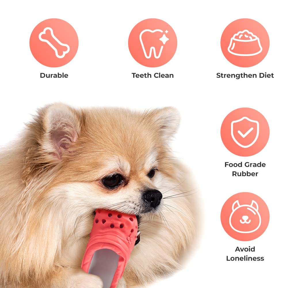 MONDOTOY Dog Chew Toy,Durable Rubber Slipper Toy for Puppy,Dog Tough Toys for Pet Training and Cleaning Teeth,Interactive Puppy Toys Aggressive Chewers Small Meduium Breed (Color)