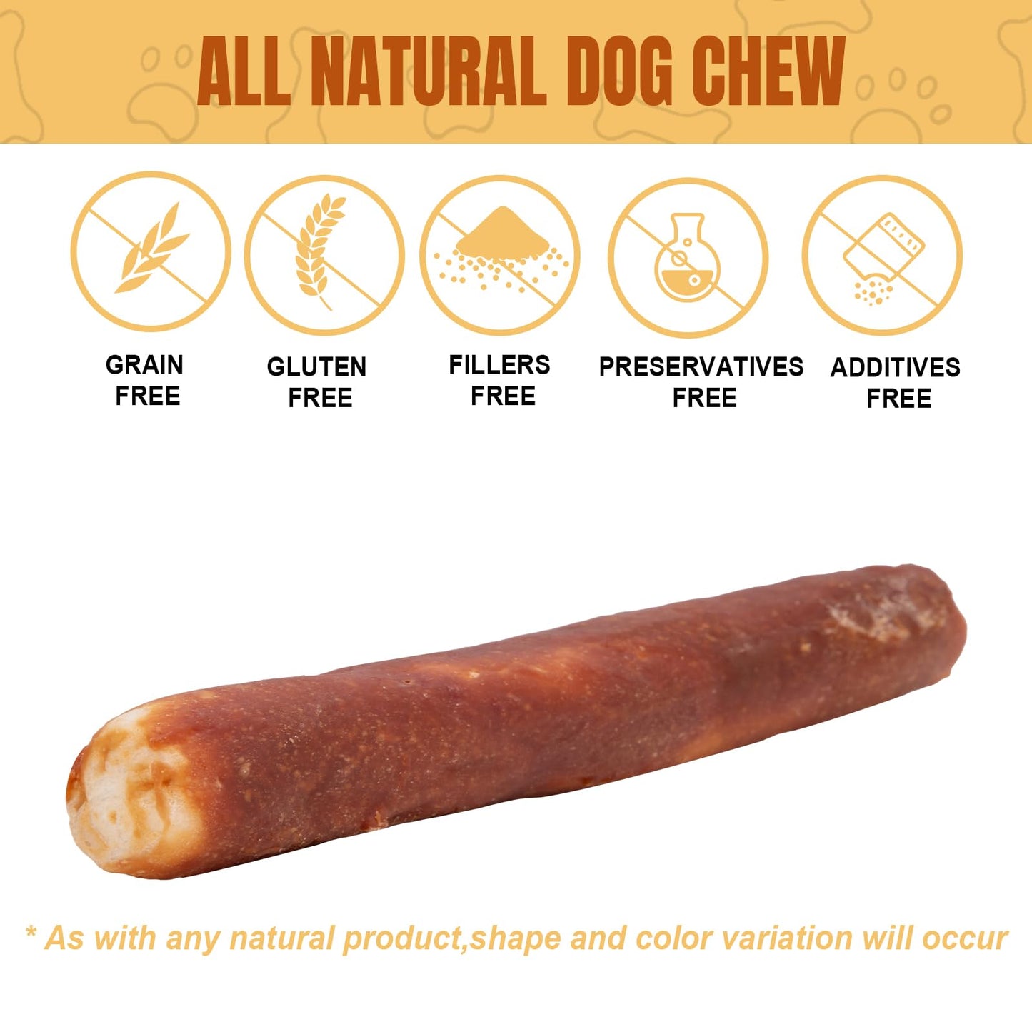 Amzey 10" Rawhide Retriever Rolls Dog Chews Treats, Duck Wrapped Rawhide Bones Long-Lasting for Large Dogs 50lbs Up, All Natural Duck Basted Dog Rawhide Chews, 5 Count