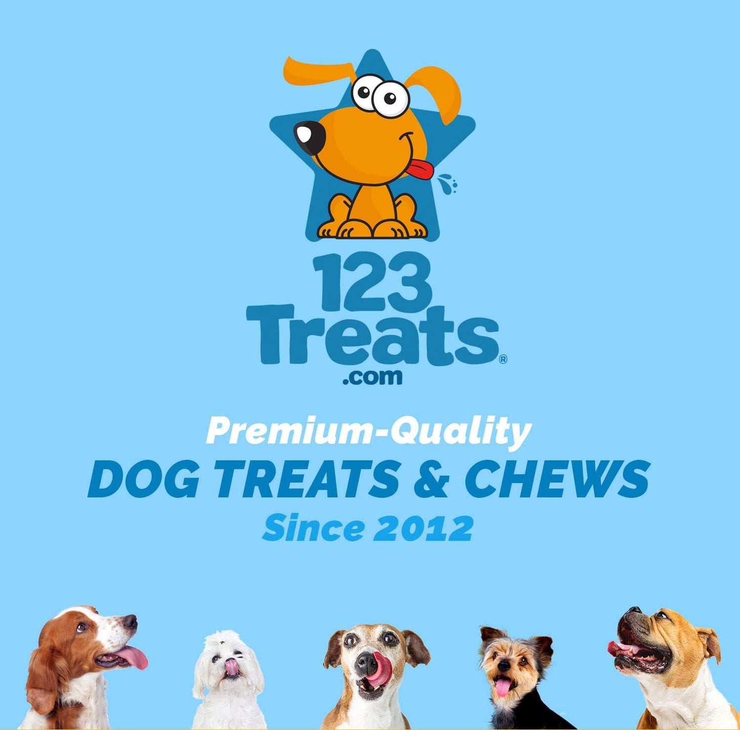 123 Treats Cow Tails for Dogs 5-6" - (25 Count) 100% Natural Long Lasting Chew Treats for Dogs, High Protein Beef Bull Sticks, Single Ingredient, Sourced from Free Range Grass-Fed Cattle
