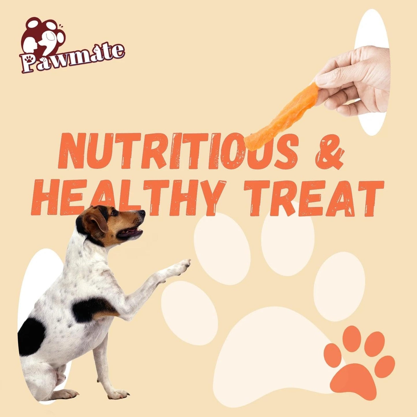 Pawmate Sweet Potato Dog Treats, Healthy Low Fat Dog Chews Rawhide Free Grain Free Training Treats for Small Medium Large Dogs 27-31 Counts