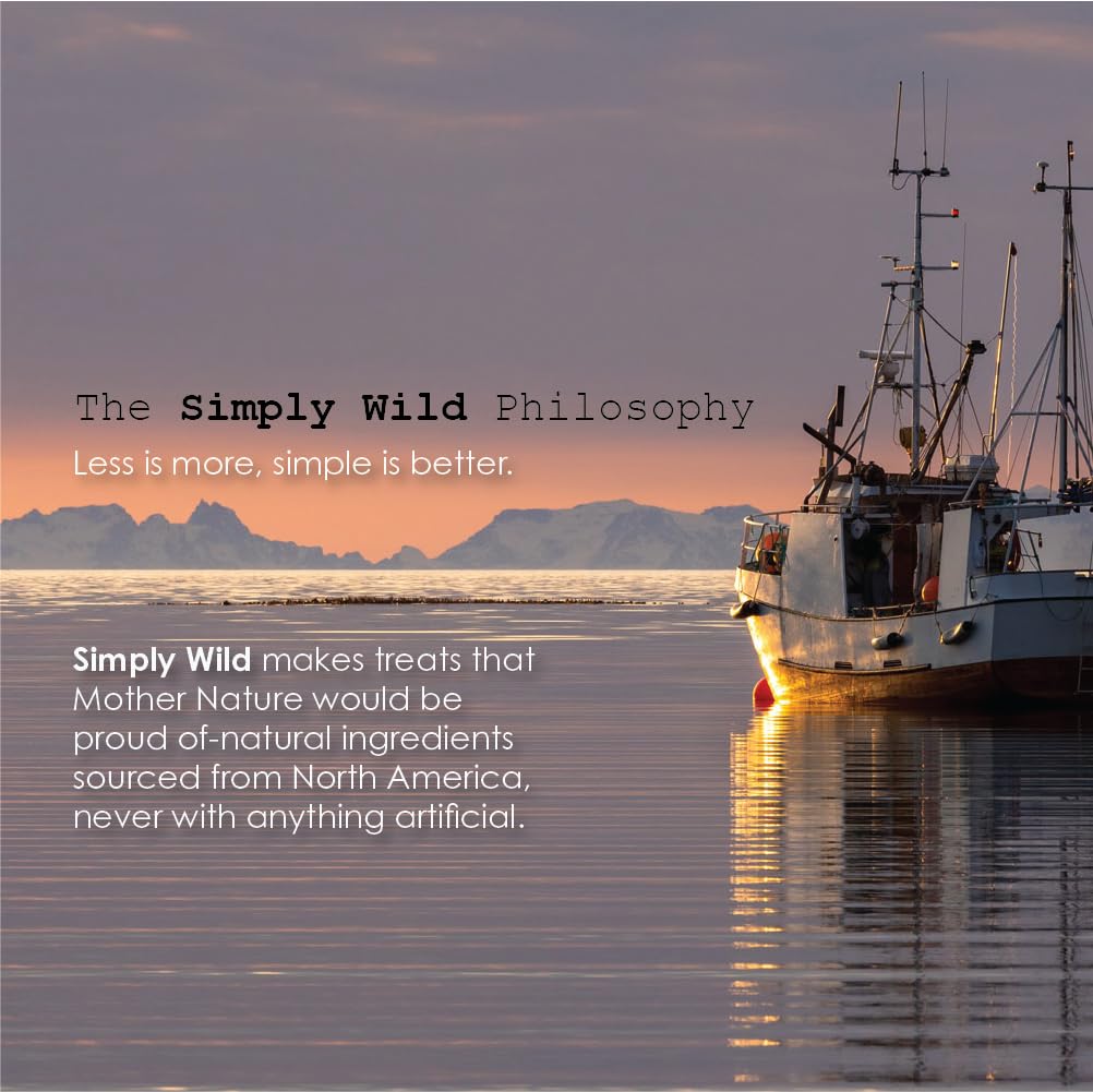 Simply Wild Cod Skins Alaskan Cod Fish Training Treats for Dogs-Dehydrated Fish, All Natural Human Grade Skins - Low Fat Treat Sustainably Sourced in USA (6.6 Oz)