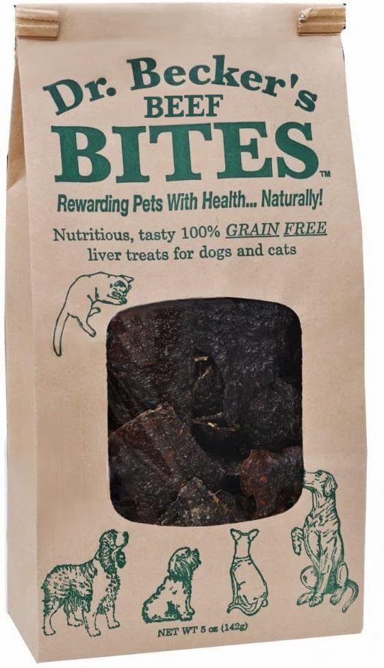 Dr. Becker's Bites Flavor Variety Pack | All Natural Whole Food | Four Versatile Treats for Dogs and Cats | Includes Bison, Beef, Veggie & Berry Bites