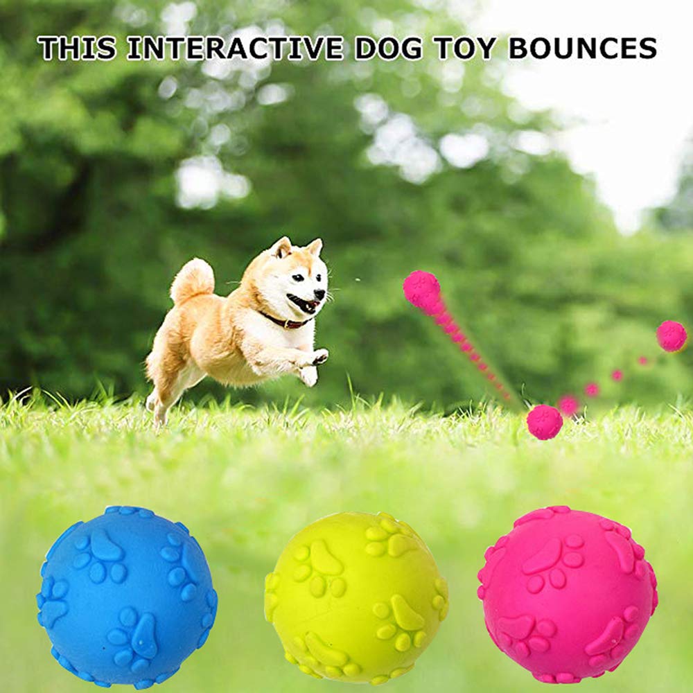 Nlmskzzy Dog Toys ,Dog Balls for Small Medium Large Dogs Squeaky Toy Balls 3 Pcs