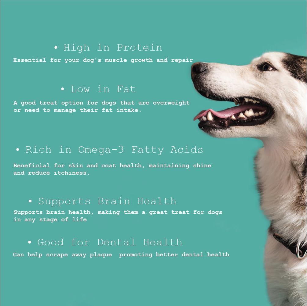 Simply Wild Cod Skins Alaskan Cod Fish Training Treats for Dogs-Dehydrated Fish, All Natural Human Grade Skins - Low Fat Treat Sustainably Sourced in USA (6.6 Oz)