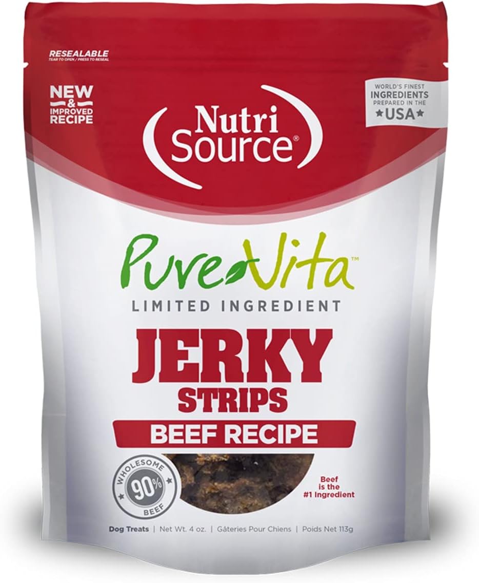 Nutri Source Limited Ingredient Jerky Dog Treats, Beef, 4 oz