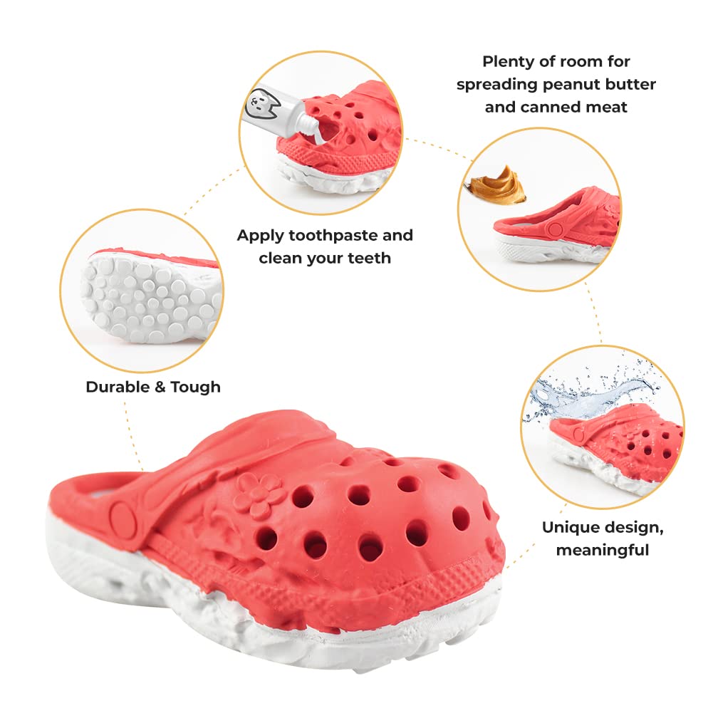 MONDOTOY Dog Chew Toy,Durable Rubber Slipper Toy for Puppy,Dog Tough Toys for Pet Training and Cleaning Teeth,Interactive Puppy Toys Aggressive Chewers Small Meduium Breed (Color)
