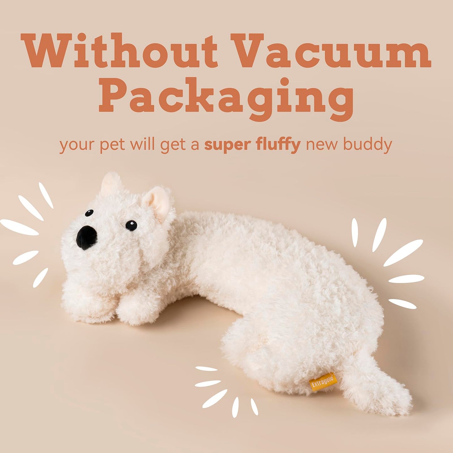 Extragele Puppy Toys, Heartbeat Toy for Puppy Dog Anxiety Relief, Heartbeat Stuffed Animal for Comfort Sleep Aid Crate Training Calming Aid, Puppy Essentials Gifts