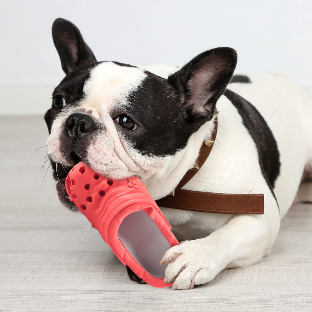 MONDOTOY Dog Chew Toy,Durable Rubber Slipper Toy for Puppy,Dog Tough Toys for Pet Training and Cleaning Teeth,Interactive Puppy Toys Aggressive Chewers Small Meduium Breed (Color)