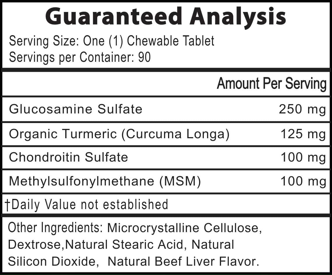 Advanced Hip and Joint Supplement for Dogs All Breeds - Glucosamine for Dogs Mobility & Pain Relief - All Natural Chondroitin, MSM & Turmeric Dog Joint Supplement - 90 Chewable Tablets
