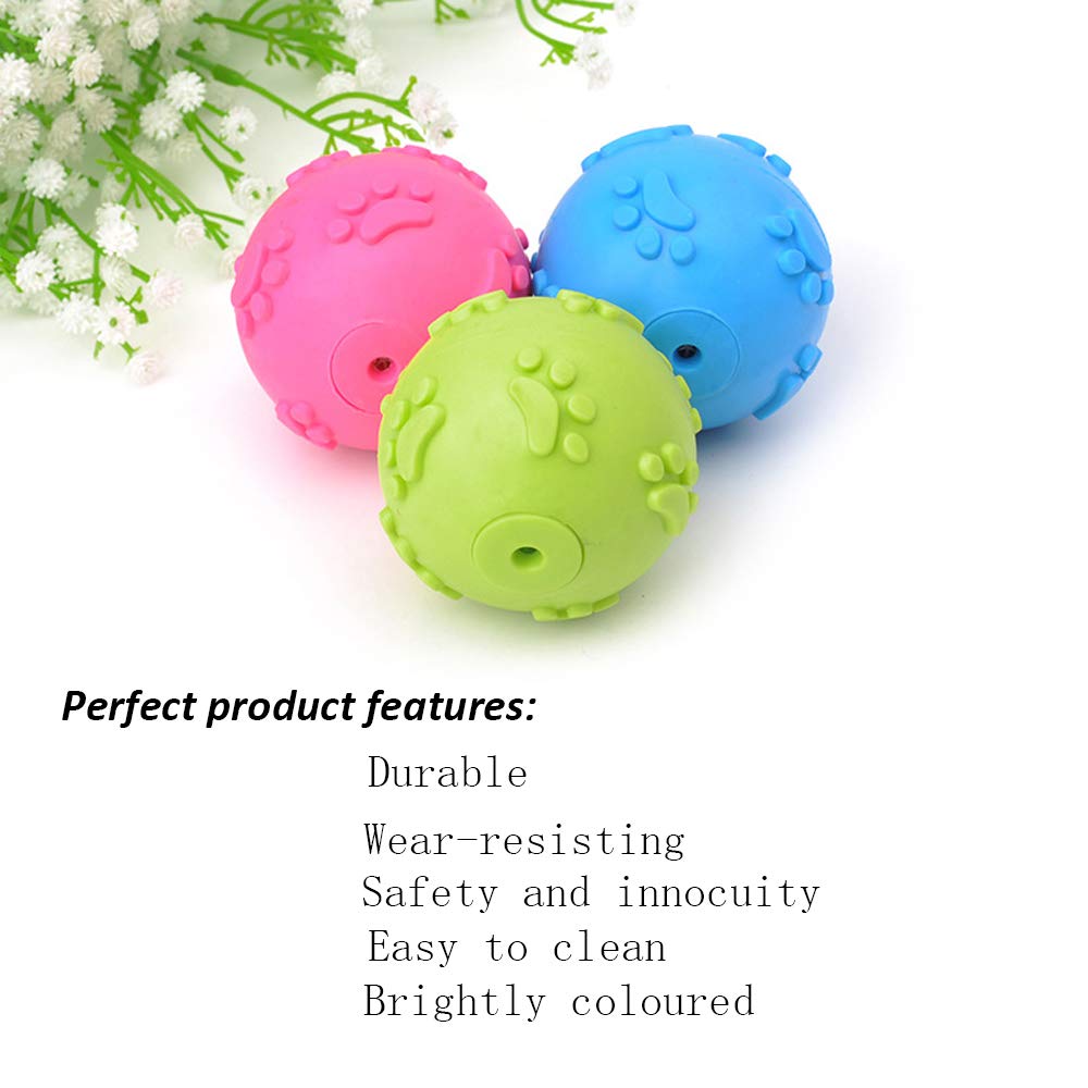 Nlmskzzy Dog Toys ,Dog Balls for Small Medium Large Dogs Squeaky Toy Balls 3 Pcs