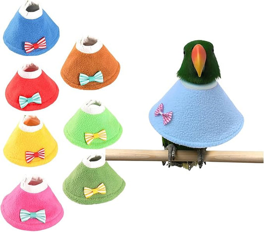 MANON ROSA Bird Collars for Feather Plucking - Soft Adjustable Neck Protector to Stop Biting, Breathable Cone for Small Breed Cockatiels Conures Lovebirds Eclectus Green Cheek Parakeets