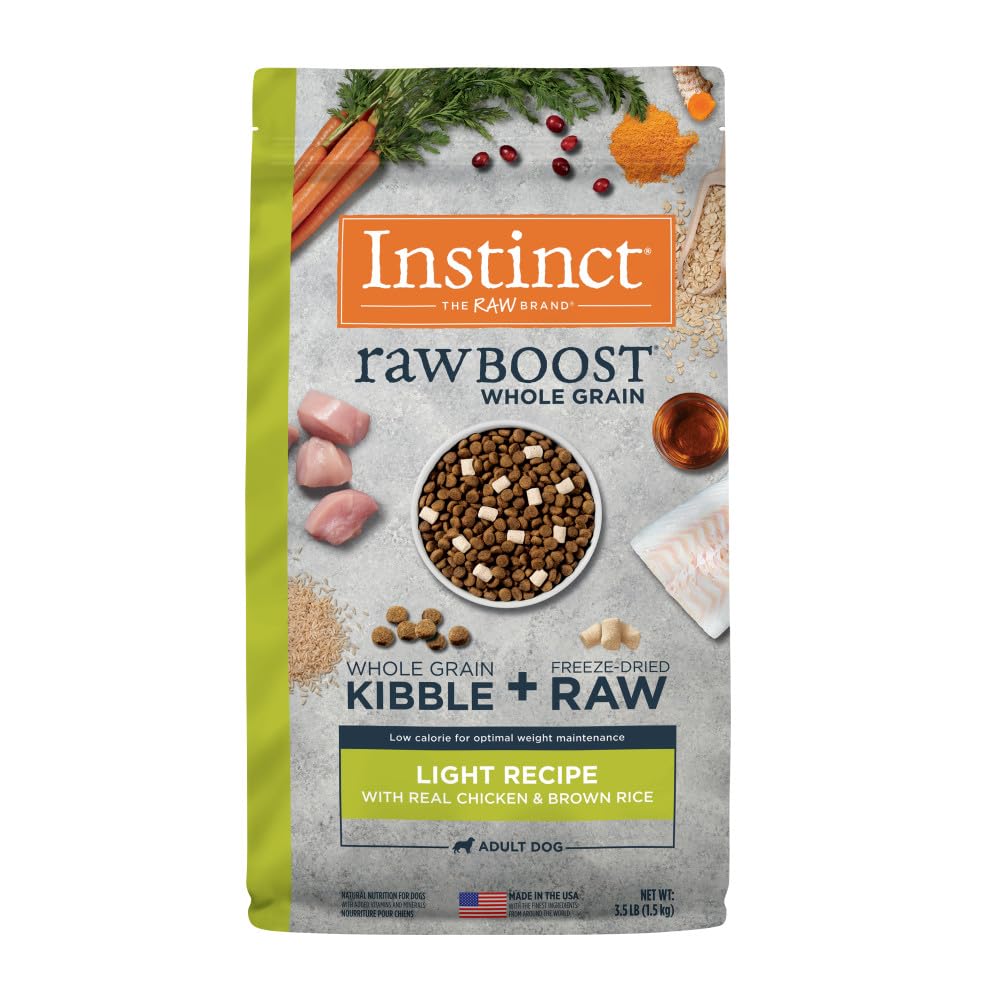 Instinct Raw Boost Light, Natural Dry Dog Food with Freeze Dried Pieces, Whole Grain Recipe- Real Chicken and Brown Rice, 3.5 lb. Bag