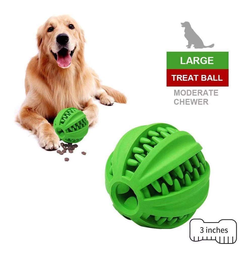 ONTWOPETS Dog Ball Toy - Interactive Dog Enrichment, Mental Stimulation Treat Embedding Rubber Ball Reduce Boredom (3 inches)
