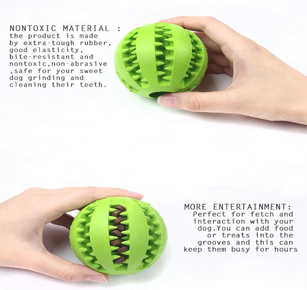WeTest Dog Chew Ball Interactive Toys, Dog Cleans Teeth Training Balls on Cotton Rope For Small Medium Dogs (Green) (LJ-ZLK-112802)