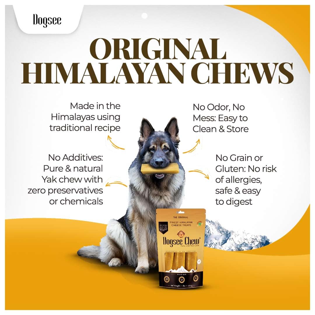 Dogsee Original Yak Cheese Himalayan Dog Chews 1lb (Small- 13 Bars) | 100% All Natural | Dog Treats Small Breed | Dog Chews Long Lasting for Aggressive Chewers | High Protein | Dental Sticks