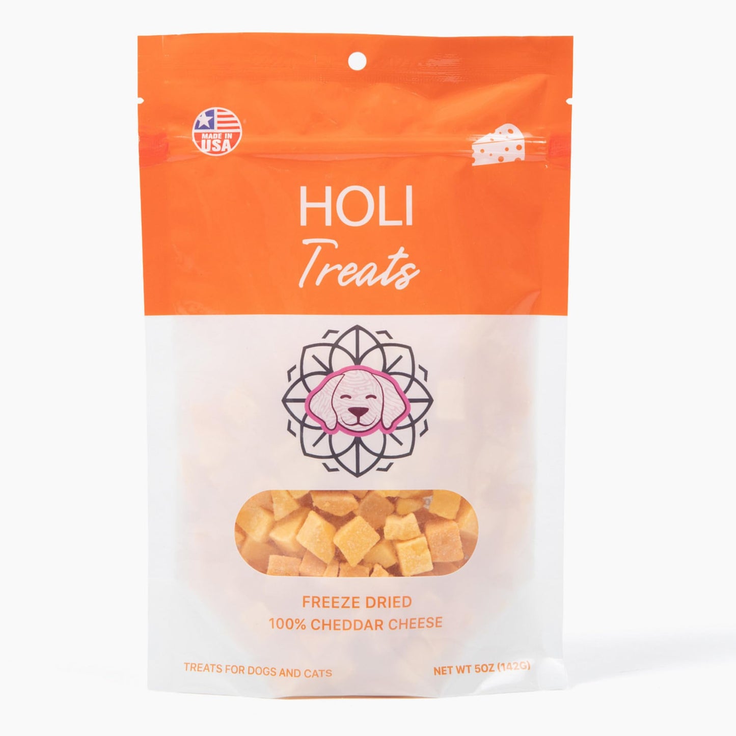 HOLI Freeze Dried Cheddar Cheese Dog Treats - 100% All Natural - Human Grade, Single Ingredient, Lactose Free - Grain Free, Gluten Free, Soy Free – (10 Ounce)