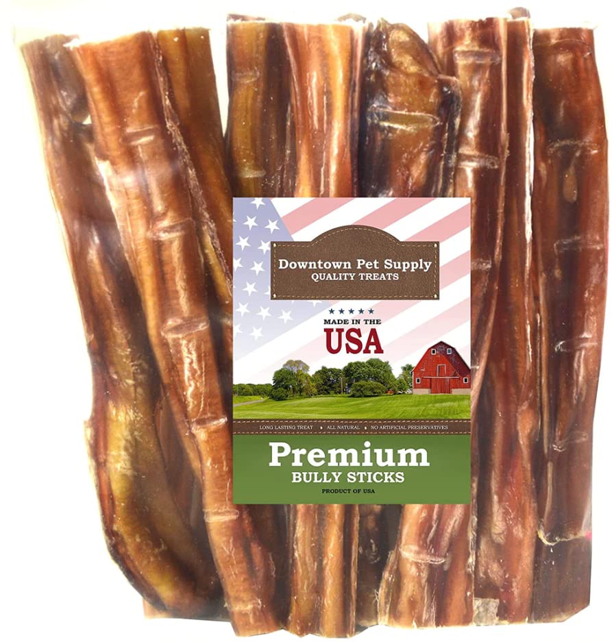 Downtown Pet Supply 5 LB, 4-5" Sticks, Rawhide Free Dog Chews Long Lasting and Non-Splintering - Single Ingredient, All Natural Dog Treats for Small Dogs and Puppies - Grass-Fed Beef Bully Sticks