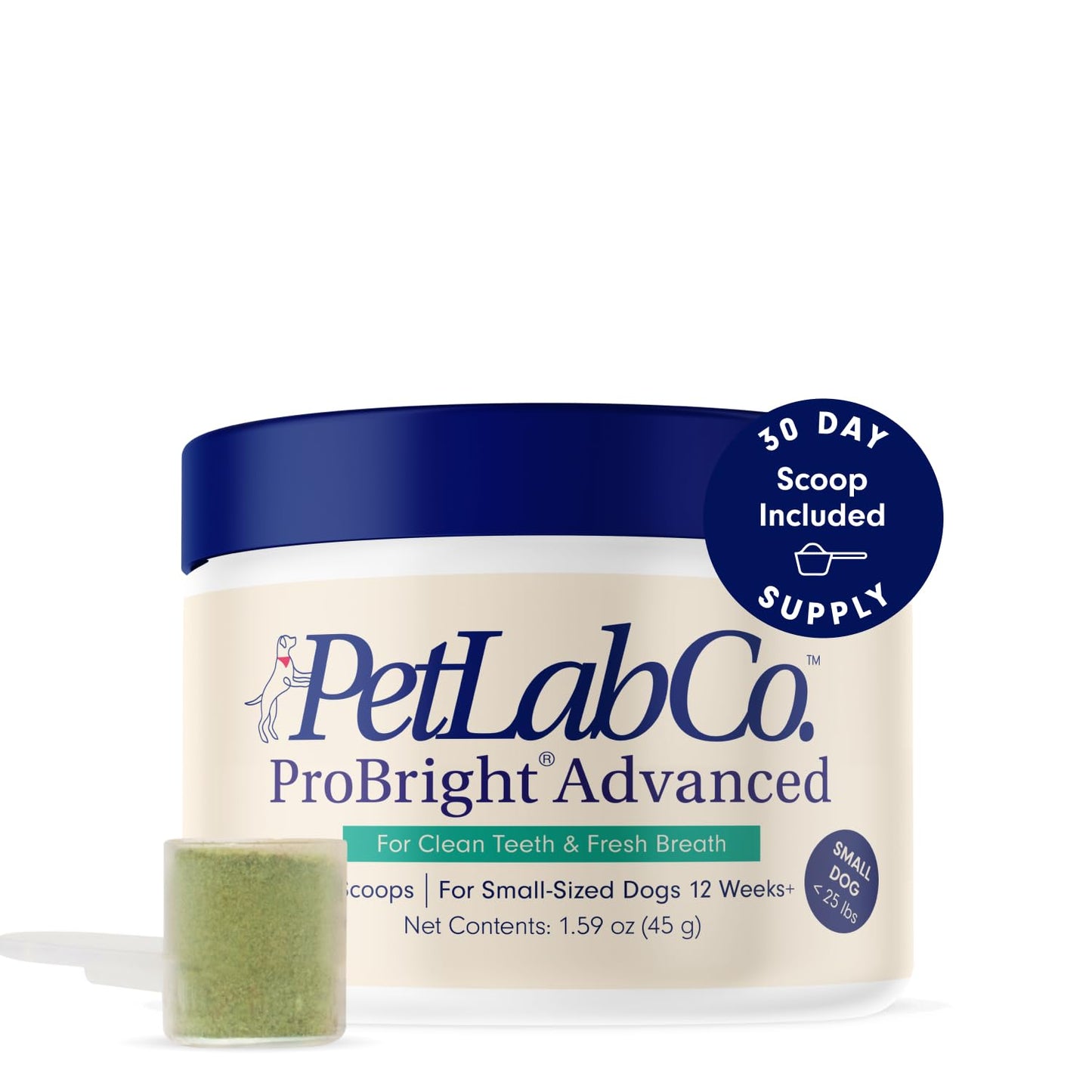 PetLab Co. ProBright Advanced Dental Powder - Dog Breath Freshener - Teeth Cleaning Made Easy – Targets Tartar & Bad Breath - Packaging May Vary - Formulated for Small Dogs